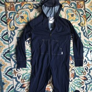 Denim zip up pajamas